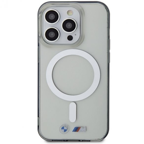 Etui BMW BMHMP14LHCRS iPhone 14 Pro 6.1 husă rigidă transparentă Silver Ring MagSafe"