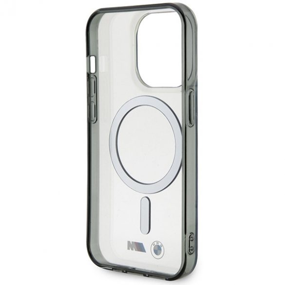 Etui BMW BMHMP14LHCRS iPhone 14 Pro 6.1 husă rigidă transparentă Silver Ring MagSafe"