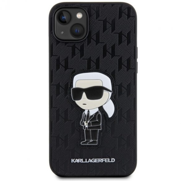 Karl Lagerfeld KLHCP14MSAKHPKK iPhone 14 Plus / 15 Plus 6.7" negru / negru Saffiano Monogram Ikonik