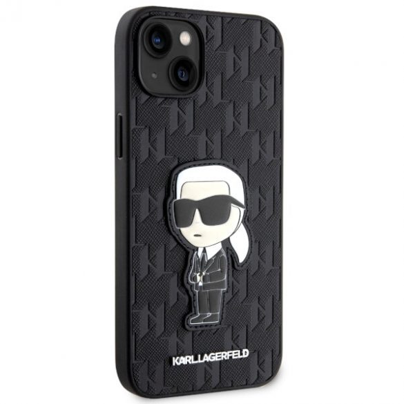 Karl Lagerfeld KLHCP14MSAKHPKK iPhone 14 Plus / 15 Plus 6.7" negru / negru Saffiano Monogram Ikonik