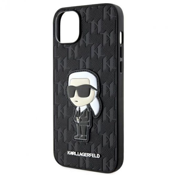 Karl Lagerfeld KLHCP14MSAKHPKK iPhone 14 Plus / 15 Plus 6.7" negru / negru Saffiano Monogram Ikonik