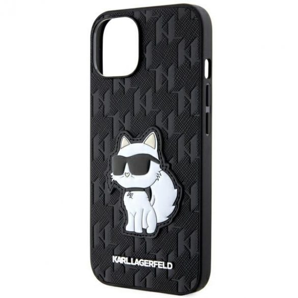 Karl Lagerfeld KLHCP14SSAKHPCK iPhone 14 / 15 / 13 6.1" czarny/negru Saffiano Monogram Choupette