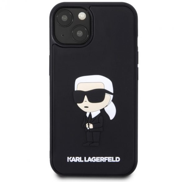 Karl Lagerfeld KLHCP14M3DRKINK Carcasă rigidă pentru iPhone 14 Plus / 15 Plus 6,7" czarny/negru Cauciuc Ikonik 3D