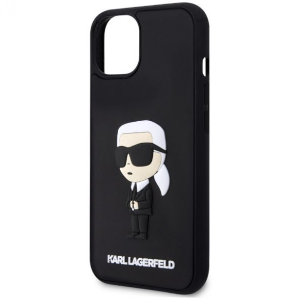 Karl Lagerfeld KLHCP14M3DRKINK Carcasă rigidă pentru iPhone 14 Plus / 15 Plus 6,7" czarny/negru Cauciuc Ikonik 3D