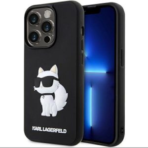 Karl Lagerfeld KLHCP14L3DRKHNK iPhone 14 Pro 6.1 carcasă rigidă/neagră Rubber Choupette 3D"