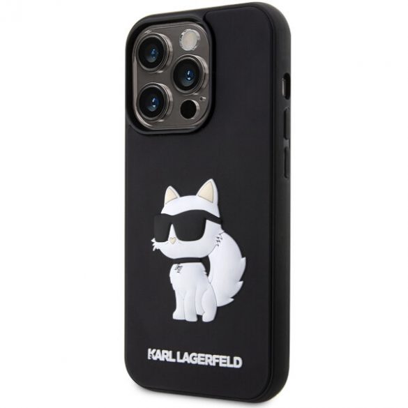 Karl Lagerfeld KLHCP14L3DRKHNK iPhone 14 Pro 6.1 carcasă rigidă/neagră Rubber Choupette 3D"