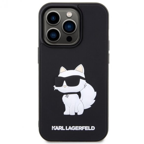 Karl Lagerfeld KLHCP14L3DRKHNK iPhone 14 Pro 6.1 carcasă rigidă/neagră Rubber Choupette 3D"