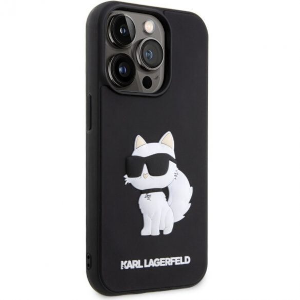 Karl Lagerfeld KLHCP14L3DRKHNK iPhone 14 Pro 6.1 carcasă rigidă/neagră Rubber Choupette 3D"