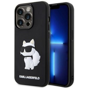 Karl Lagerfeld KLHCP14X3DRKHNK iPhone 14 Pro Max 6.7 carcasă rigidă/neagră Rubber Choupette 3D"