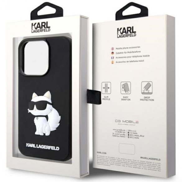 Karl Lagerfeld KLHCP14X3DRKHNK iPhone 14 Pro Max 6.7 carcasă rigidă/neagră Rubber Choupette 3D"