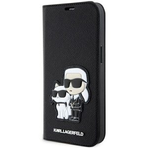 Karl Lagerfeld KLBKP14LSANKCPK iPhone 14 Pro 6.1 bibliotecă czarny/negru Saffiano Karl & Choupette"