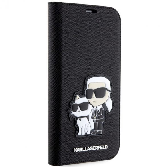 Karl Lagerfeld KLBKP14LSANKCPK iPhone 14 Pro 6.1 bibliotecă czarny/negru Saffiano Karl & Choupette"