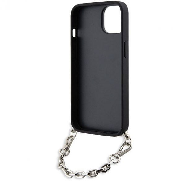 Karl Lagerfeld KLHCP14SSACKLHPK iPhone 14 / 15 / 13 6.1" carcasă rigidă/neagră Saffiano Monogram Chain