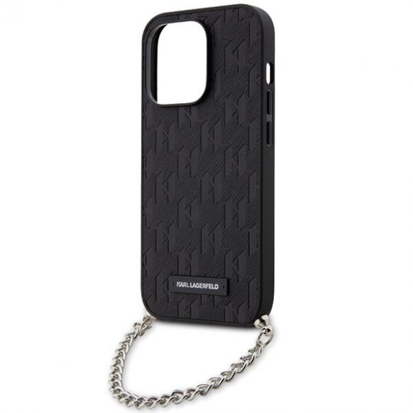 Karl Lagerfeld KLHCP14LSACKLHPK iPhone 14 Pro 6.1 carcasă rigidă/neagră Saffiano Monogram Chain"