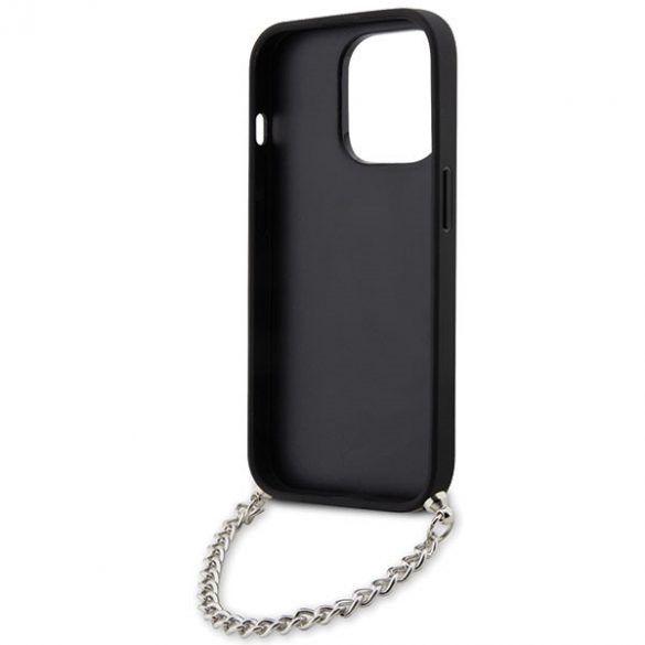 Karl Lagerfeld KLHCP14LSACKLHPK iPhone 14 Pro 6.1 carcasă rigidă/neagră Saffiano Monogram Chain"