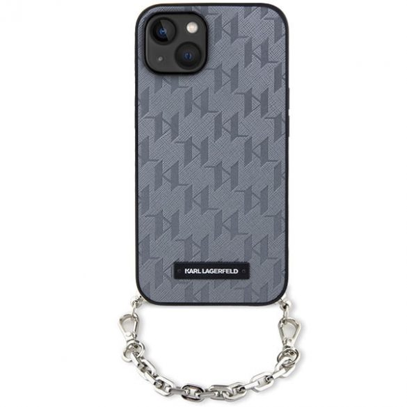 Karl Lagerfeld KLHCP14SSACKLHPG iPhone 14 / 15 / 13 6.1" srebrny/argintiu hardcase Saffiano Monogram Chain