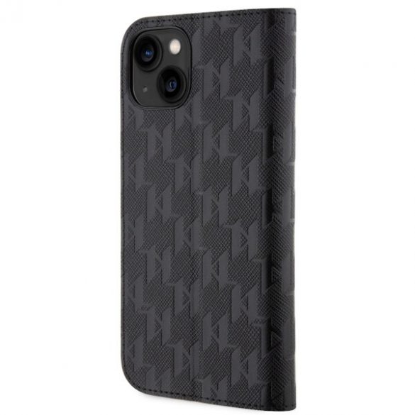 Karl Lagerfeld KLBKP14SSAKLHPK iPhone 14 / 15 / 13 6.1" bibliotecă czarny/negru Saffiano Monogram