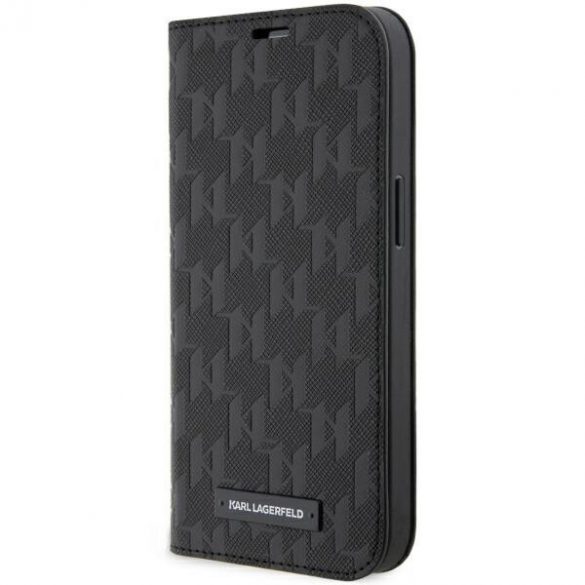 Karl Lagerfeld KLBKP14LSAKLHPK iPhone 14 Pro 6.1 bibliotecă czarny/negru Saffiano Monogram"