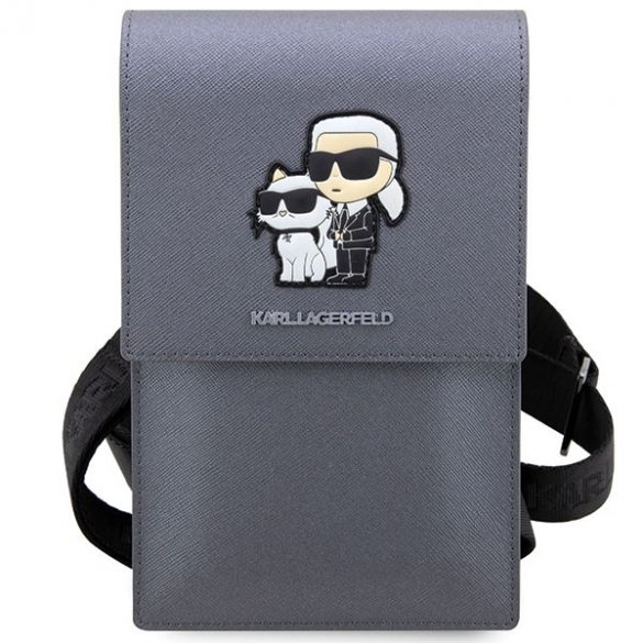 Karl Lagerfeld Geantă  KLWBSAKCPMG srebrny/silver Saffiano Karl & Choupette