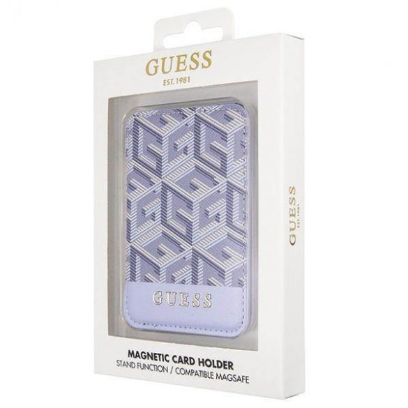 Slot pentru card Guess Wallet GUWMSHGCFSEB MagSafe GCube dungi niebieski/albastru