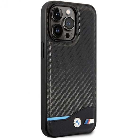 Etui BMW BMHCP13L22NBCK iPhone 13 Pro / 13 6.1 czarny/negru hardcase Leather Carbon"