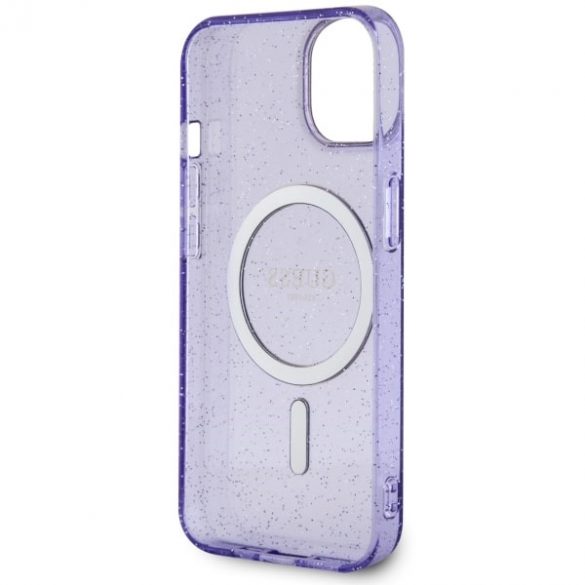 Guess GUHMP14SHCMCGU iPhone 14 / 15 / 13 6.1" violet/violet hard Husă Glitter Gold MagSafe