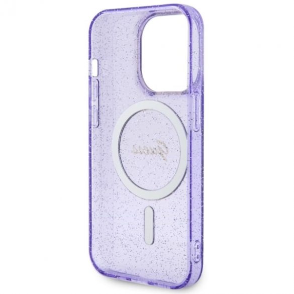 Guess GUHMP14LHCMCGU iPhone 14 Pro 6.1 husă rigidă violet/violet Glitter Gold MagSafe”