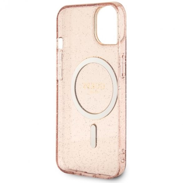 Guess GUHMP14SHCMCGP iPhone 14 / 15 / 13 6.1" rożowy/roz hardcase Glitter Gold MagSafe