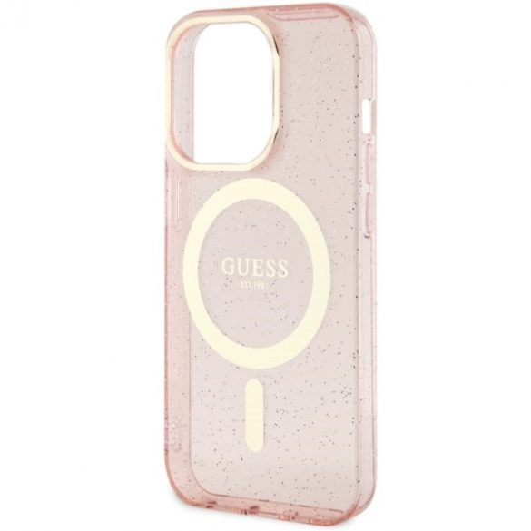 Guess GUHMP14XHCMCGP iPhone 14 Pro Max 6.7 rożowy/roz husă rigidă Glitter Gold MagSafe"