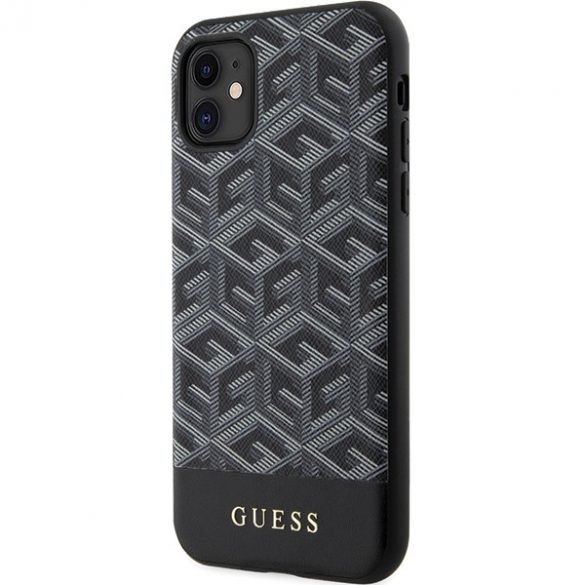 Guess GUHMN61HGCFSEK iPhone 11 / Xr 6.1 carcasă rigidă/neagră GCube Stripes MagSafe"