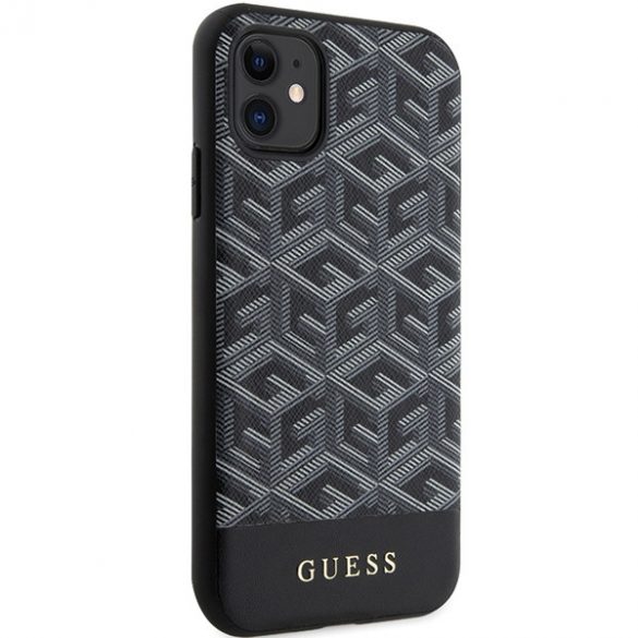 Guess GUHMN61HGCFSEK iPhone 11 / Xr 6.1 carcasă rigidă/neagră GCube Stripes MagSafe"