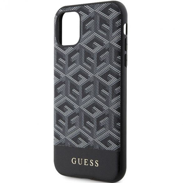 Guess GUHMN61HGCFSEK iPhone 11 / Xr 6.1 carcasă rigidă/neagră GCube Stripes MagSafe"