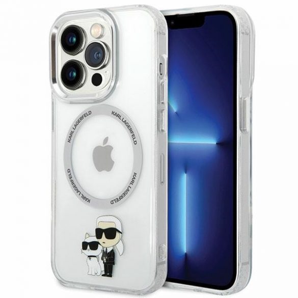 Karl Lagerfeld KLHMP13LHNKCIT iPhone 13 Pro 6,1 hard Husă transparent Iconic Karl&Choupette Magsafe"