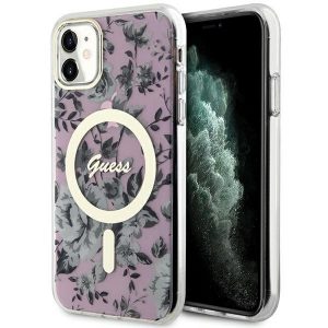 Guess GUHMN61HCFWSP iPhone 11 / Xr 6.1 rożowy/roz hardcase Flower MagSafe"