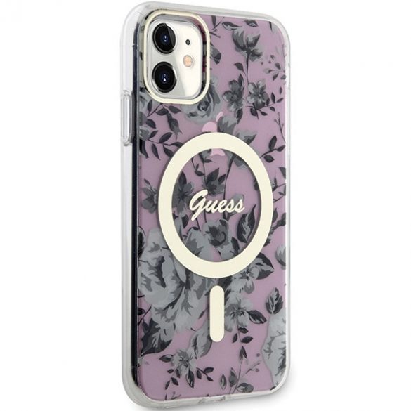 Guess GUHMN61HCFWSP iPhone 11 / Xr 6.1 rożowy/roz hardcase Flower MagSafe"