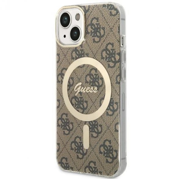 Guess GUHMP14SH4STW iPhone 14 / 15 / 13 6,1" husă rigidă maro/brązowy 4G MagSafe