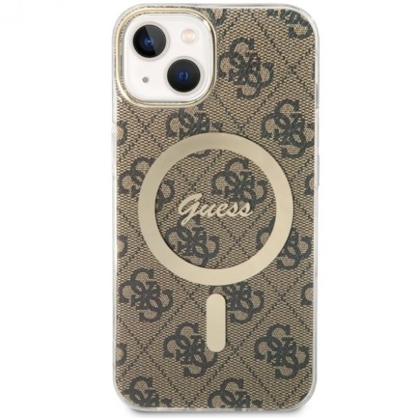 Guess GUHMP14SH4STW iPhone 14 / 15 / 13 6,1" husă rigidă maro/brązowy 4G MagSafe