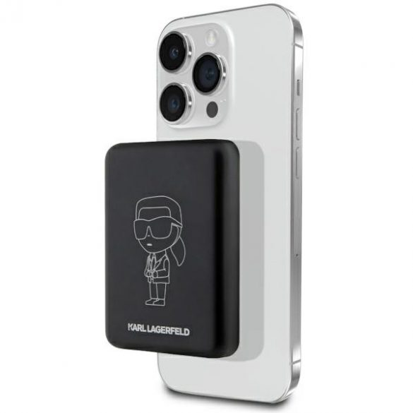 Karl Lagerfeld Powerbank indukcyjny KLPBMKIOTTGK 5W 3000mAh negru/negru Ikonik MagSafe