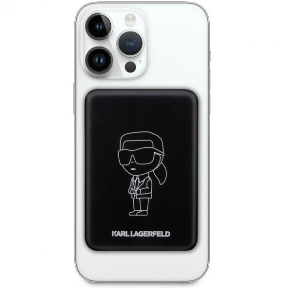 Karl Lagerfeld Powerbank indukcyjny KLPBMKIOTTGK 5W 3000mAh negru/negru Ikonik MagSafe