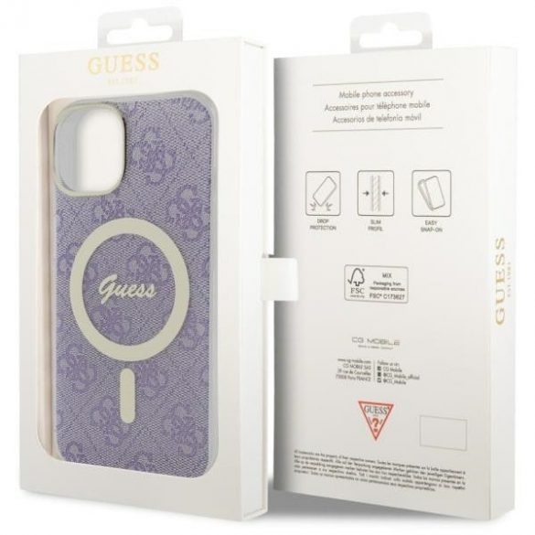 Guess GUHMP14SH4STU iPhone 14 / 15 / 13 6,1 inchi mov/violet hardcase 4G MagSafe