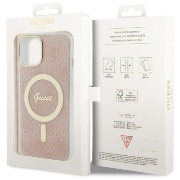 Guess GUHMP14MH4STP iPhone 14 Plus / 15 Plus 6,7" rożowy/roz hardcase 4G MagSafe