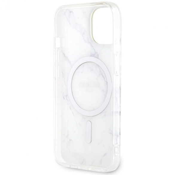 Guess GUHMP14MPCUMAH iPhone 14 Plus / 15 Plus 6,7" biały/alb hardcase Marble MagSafe