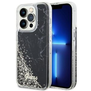 Guess GUHCP14LLCSGSGK iPhone 14 Pro 6.1 carcasă rigidă/neagră Liquid Glitter Marble"