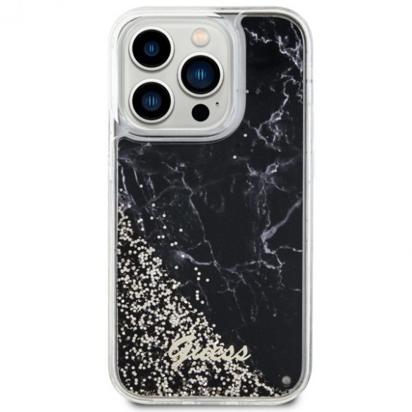 Guess GUHCP14LLCSGSGK iPhone 14 Pro 6.1 carcasă rigidă/neagră Liquid Glitter Marble"