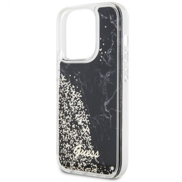 Guess GUHCP14LLCSGSGK iPhone 14 Pro 6.1 carcasă rigidă/neagră Liquid Glitter Marble"