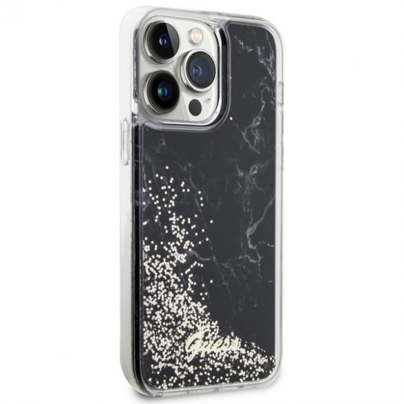 Guess GUHCP14XLCSGSGK iPhone 14 Pro Max 6.7 carcasă rigidă/neagră Liquid Glitter Marble"