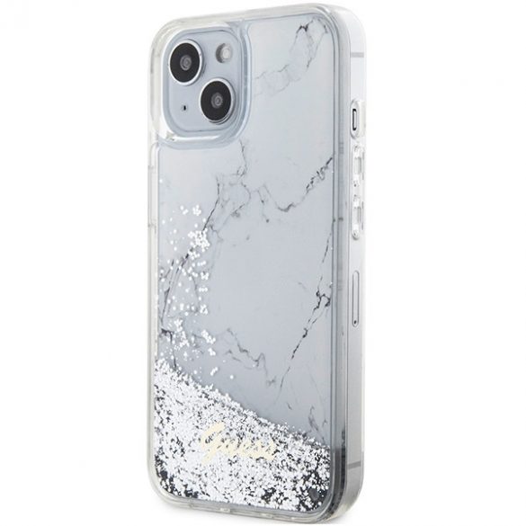 Guess GUHCP14SLCSGSGH iPhone 14 / 15 / 13 6.1" alb/alb  hard Husă Liquid Glitter Marble