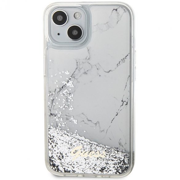 Guess GUHCP14SLCSGSGH iPhone 14 / 15 / 13 6.1" alb/alb  hard Husă Liquid Glitter Marble