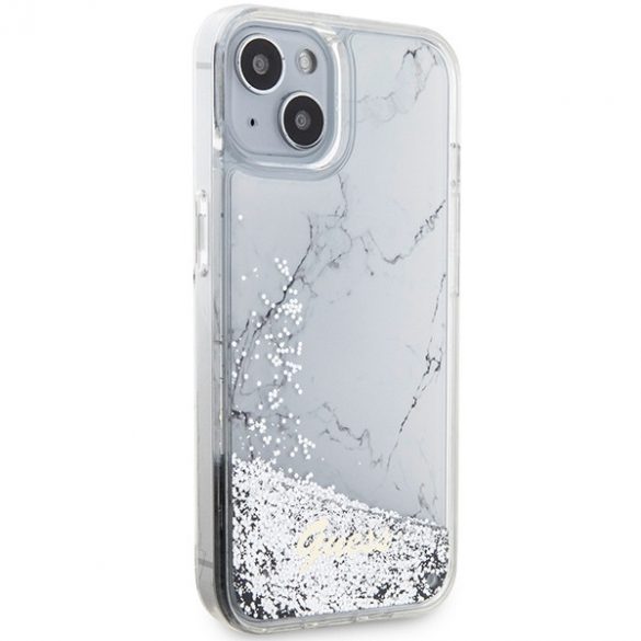 Guess GUHCP14SLCSGSGH iPhone 14 / 15 / 13 6.1" alb/alb  hard Husă Liquid Glitter Marble