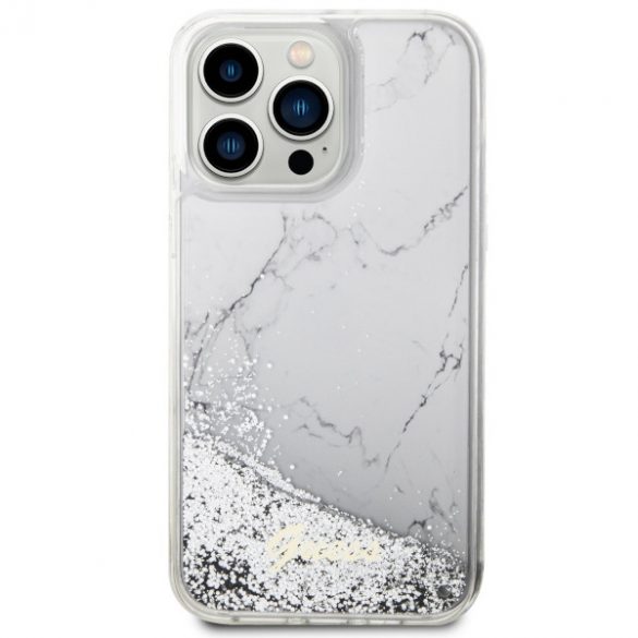 Guess GUHCP14XLCSGSGH iPhone 14 Pro Max 6.7 biały/alb hardcase Liquid Glitter Marble"